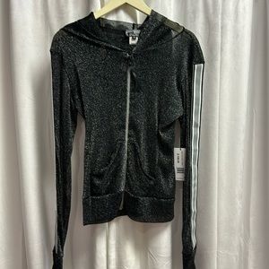 65%nylon 35% metallic hoodie. Sparkle and check out matching items